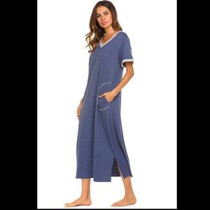 Ekouaer Loungewear Nightgown Ultra-Soft w/Pocket